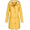 Dtydtpe Clearance Sales Shacket Jacket Women Solid Rain Jacket Outdoor Hoodie Waterproof Long Coat Overcoat Windproof Womens Long Sleeve Tops Winter Coats for Women