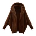 Wendunide 2024 Clearance Sales Coats for Women Women Hooded Sweatershirt Coat Winter Warm Wool Coat Cotton Coat Outwear Womens Jackets Coffee S