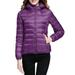 Dtydtpe 2024 Clearance Sales Women s Packable Down Jacket Lightweight Puffer Jacket Hooded Winter Coat Purple M