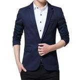 iOPQO blazer jackets for men Men s Fashion One Button Suit For Self-Cultivation Business Coat Men s Blazers Navy XL