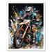 Motocross Race Driver Number 7 Racing Action Shot Art Print Framed Poster Wall Decor 12x16 inch