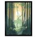 Arashiyama Bamboo Grove Serene Forest Illustration Art Print Framed Poster Wall Decor 12x16 inch