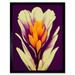 Vibrant Saffron Crocus Flower Abstract in Violet Orange Cream Art Print Framed Poster Wall Decor 12x16 inch