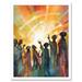 Group Singing Hymns at Sunrise Abstract Female Gospel Choir Modern Watercolour Painting Art Print Framed Poster Wall Decor 12x16 inch
