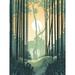 Arashiyama Bamboo Grove Serene Forest Illustration Unframed Wall Art Print Poster Home Decor Premium