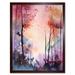 Ethereal Misty Autumn Forest Landscape at Dawn Modern Watercolour Painting Art Print Framed Poster Wall Decor 12x16 inch