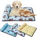 Cats/Dogs Cooling Bed Cooling Mat for Dogs Cats Pet Cooling Bed Ice Silk Summer Pet Cooling Mat with Pillow Cooling Bed for Cats Dogs Washable Foldable Pet Cooling Pad Bed (24.8Ã—18.89in Blue)