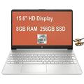 HP Flagship Notebook 15 Laptop Computer 15.6 HD BrightView Display 10th Gen Intel Core i3-1005G1 (Beats i5-8210Y) 8GB RAM 256GB SSD USB-C HD Webcam Win10 Natural Silver + HDMI Cable