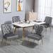 Everly Quinn Coryana Tufted Velvet Side Chair Dining Chair Wood/Upholstered/Velvet in Gray | 33.5 H x 22.8 W x 20.9 D in | Wayfair