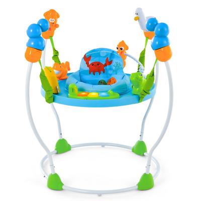 Costway Underwater World Themed Baby Bouncer with Developmental Toys-Blue