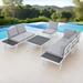 5-Piece Outdoor Patio Furniture Set Modern Aluminum Garden Sectional Sofa Set with End Tables Coffee Table and Furniture Clips for Backyard Grey