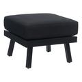 Afuera Living Transitional Aluminum/Fabric Outdoor Ottoman in Black