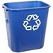 Rubbermaid Commercial FG295673 Blue Medium Deskside Recycling Container with Universal Recycle Symbol 28-1/8 qt Capacity 14.4 Length x 10.25 Width x 15 Height