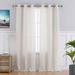 Farmhouse Light Filtering Curtain Panels Linen Textured Window Drapes for Living Room Window Covering for Bedroom Beige W37 x L95 Inches 2 Panels