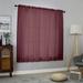 OVZME Sheer Window Curtains 63 Inch Long 4 Pieces Short Semi Sheer Rod Pockets Light Filtering Curtain Drapes Window Treatment for Living Room/ Kid Room/Bedroom/Christmas Decor 40 W Burgundy