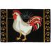 Homefires Rugs 1.6 x 2.5 Sunrise Rooster Red and White Rectangular Area Throw Rug