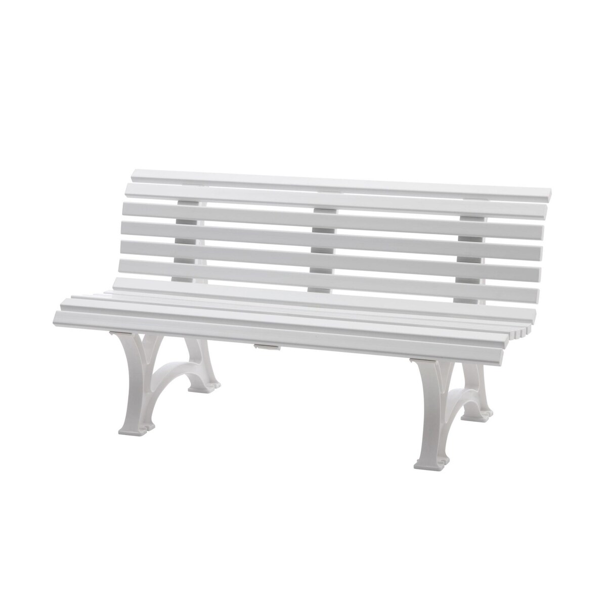 PROREGAL Gartenbank Jamaika | 3-Sitzer | Weiß | HxBxT 80x150x64cm | UV-beständiger Kunststoff | Parkbank Sitzbank Gartenbänke Balkon Terrasse Image