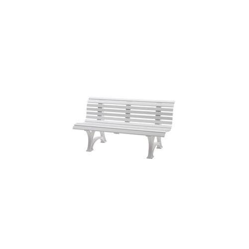 PROREGAL Gartenbank Jamaika | 3-Sitzer | Weiß | HxBxT 80x150x64cm | UV-beständiger Kunststoff | Parkbank Sitzbank Gartenbänke Balkon Terrasse