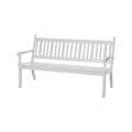 PROREGAL Gartenbank Aruba | 3-Sitzer | Weiß | HxBxT 88x160x69cm | UV-beständiger Kunststoff | Parkbank Sitzbank Gartenbänke Balkon Terrasse