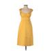 Heidi Weisel Cocktail Dress - Midi: Yellow Solid Dresses - Women's Size 2