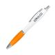 stika.co Set of 120 Contour Orange Promotional Pens - Personalised Rubber Ballpoint Pens for School, Work, and Events - UV printed vibrant colors, with large branding space