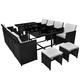 Tidyard Seater Sofa Dining Set 33 Pieces Black Poly Rattan