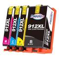 912XL Ink Cartridges Replacement for HP 912 XL Ink Cartridges Multipack Compatible for HP OfficeJet 8010 8012 8014 8015 8017, OfficeJet Pro 8021 8022 8023 8024 8025 (Black Cyan Magenta Yellow, 4-Pack)