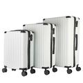 Suitcase Set 3 Piece Hard Shell - Lightweight Large Suitcases - ABS 3 Piece Luggage Set Includes Cabin & Hold Luggage - Premium Luggage Set with Easy Glide Wheels (Pearl White)