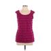 AB Studio Casual Dress - Shift Scoop Neck Short sleeves: Burgundy Print Dresses - Women's Size Large