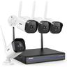 3MP Kit de Surveillance sans fil WiFi 8CH 5MP nvr 4 Caméras de Surveillance ip, 30 m ir Vision