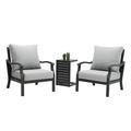 Outdoor Patio Furniture Outdoor Sofa Set 2 Pieces Single Sofa with Side Table Aluminum Armchairs