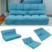 Hassch Double Chaise Lounge Sofa Floor Couch And Sofa With Two Pillows (Blue)