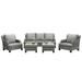 7 Piece Outdoor Wicker Conversation Sofa Set Outdoor Sectional Sofa PE Rattan Couch with 2 Ottomans