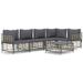 Gecheer 6 Piece Patio Set with Cushions Anthracite Poly Rattan