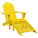 Gecheer Patio Adirondack Chair with Ottoman Solid Fir Wood Yellow