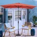 CozyHom 10 x 6.5 ft Outdoor Rectangular Patio Umbrella Square Pool Sun Shade with Tilt and Crank 6 Sturdy Rib Deck/Lawn Market Aluminium Umbrella Orange