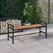 Gecheer Patio Bench 49 Steel and WPC Brown and Black