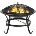 Bilot 22 Portable Firepit Mini Round Fire Bowl w/ Screen Cover Safety Metal Legs Fireplace for Backyard Camping Patio