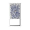 Buffet armoire 2 portes en MDF imprimé floral bleu