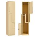 MIIIKO Metal Locker L Shape with 2 Doors Employees Locker Storage Cabinet Locker School Hospital Gym Locker Requires Assembly