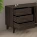 Parker TV Stand with Sliding Doors and Drawers in Dark BrownModern Farmhouse Entertainment , Wood Rustic Media Console