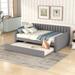 Nestfair Full Size Upholstered Daybed with Trundle and Wood Slat Support