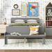 Modern Twin/Full Platform Bed with Footboard Bench for Kids