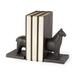 Black Cast Aluminum Horse Shaped Bookends - 4.25" W x 8.75" D x 6.75" H