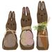 3/Set Primitive Chocolate Bunny Family - 8.5” high