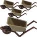 BESTONZON 4pcs Mini Wheelbarrow Model Tiny Wheelbarrow Mini House Micro Landscape Decoration