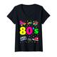 80er Jahre Mottoparty 80er Jahre Kostüm - Ich liebe die 80er Jahre T-Shirt mit V-Ausschnitt