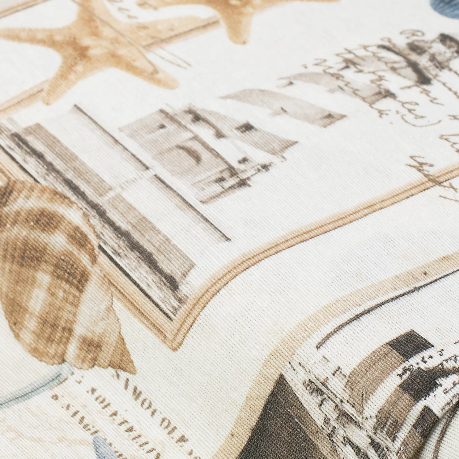 Maritimer Dekostoff Leuchtturm Lorena, natur-color Image