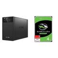 ICY BOX IB-RD3620SU3 Externes 2-Fach Gehäuse & Seagate Barracuda 4 TB interne Festplatte HDD, 3.5 Zoll, 5400 U/Min, 256 MB Cache, SATA 6 Gb/s, Silber, FFP, Modellnr.: ST4000DMZ04