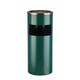 Trash Can Outdoor Cylindrical Recycling Bin Kitchen Garden With Lid Lobby Smoking Area Ashtray Stainless Steel Black Bin (Color : Green, Size : 24in)